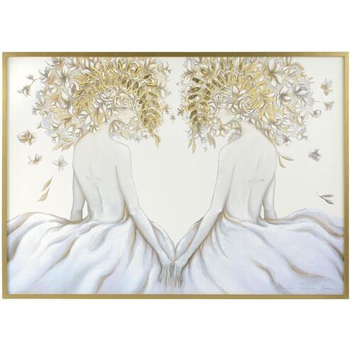 Zana Brown's Mirror Of My Soul Ivory and Gold Wall Decor, Figurative