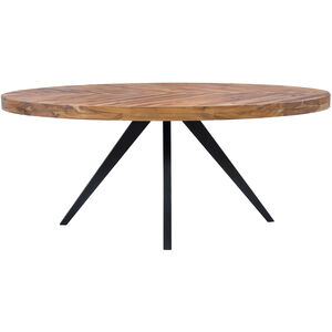 Parq 72 X 43 inch Brown Dining Table, Oval