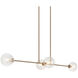 Novo 4 Light 47.88 inch Aged Gold Brass Pendant Ceiling Light in Aged Gold Brass and Clear