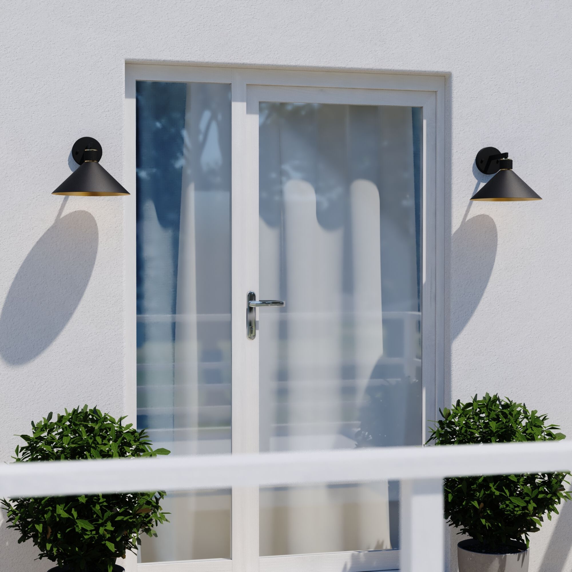 Dunbar LED 9.5 inch Matte Black and Gold Outdoor Wall