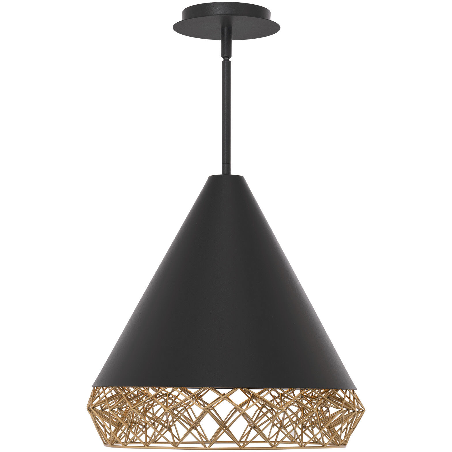 Lacey LED 15.75 inch Black Gold Pendant Ceiling Light, dweLED