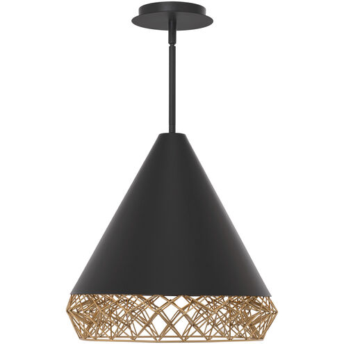 Lacey LED 15.75 inch Black Gold Pendant Ceiling Light, dweLED