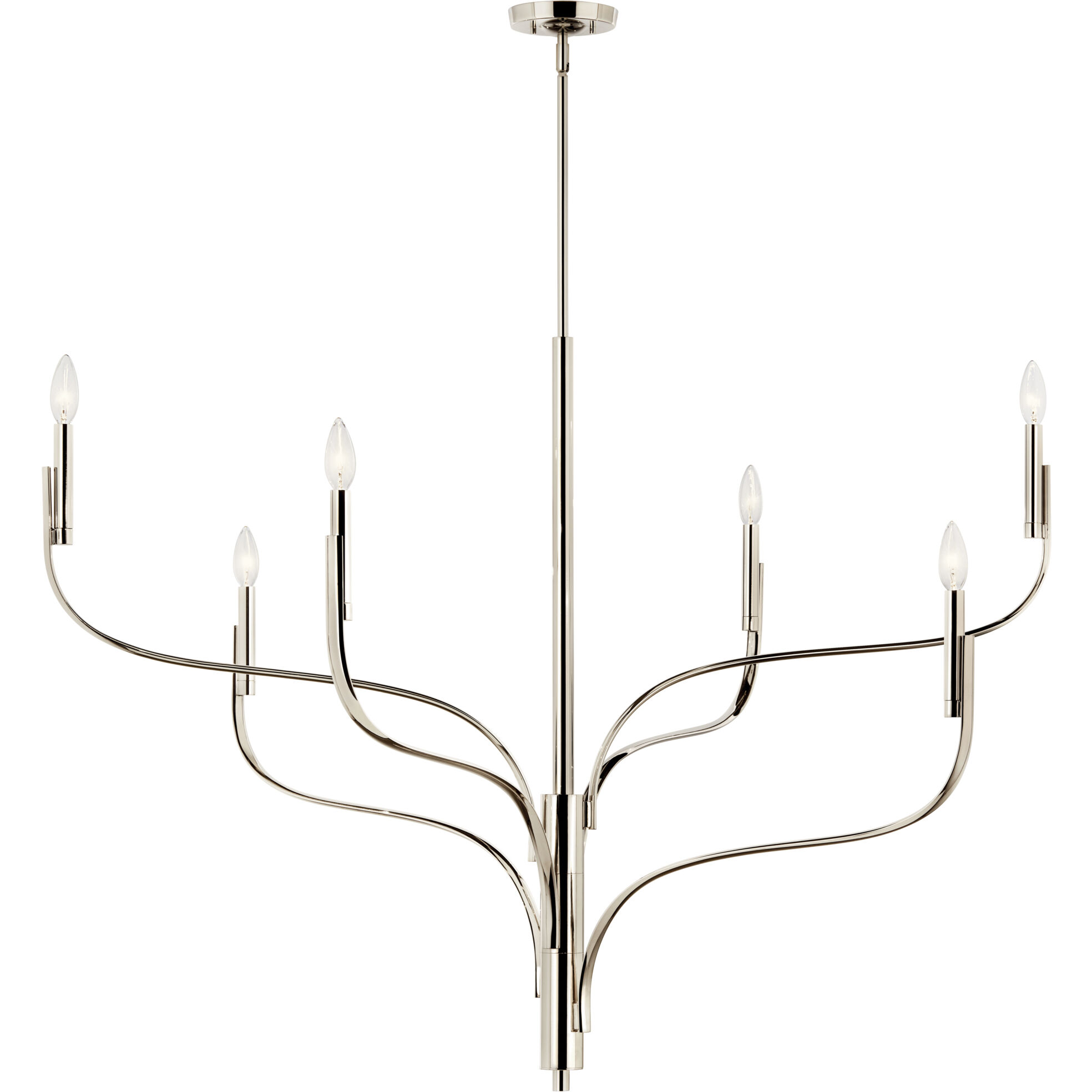 Livadia 6 Light Polished Nickel Chandelier Ceiling Light, 1 Tier Large