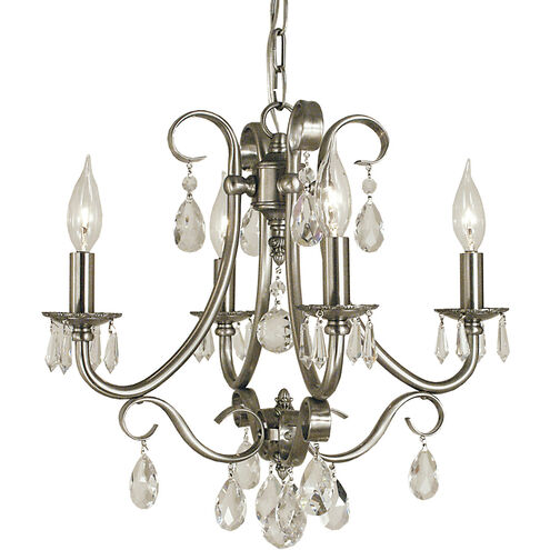 Liebestraum 4 Light 17 inch Brushed Nickel Mini Chandelier Ceiling Light