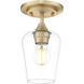 Joliet 1 Light 5.5 inch Burnished Brass Flush Mount Ceiling Light
