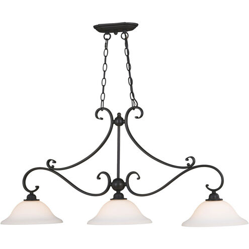 Monrovia 3 Light 43.75 inch Oil Rubbed Bronze Linear Chandelier Ceiling Light