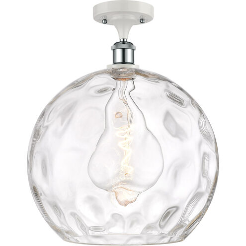 Ballston Athens Water Glass LED 13.75 inch White and Polished Chrome Semi-Flush Mount Ceiling Light