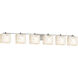 Alabaster Rocks 6 Light 55.5 inch Brushed Nickel Bath Bar Wall Light in Rectangle, Incandescent, Rectangular