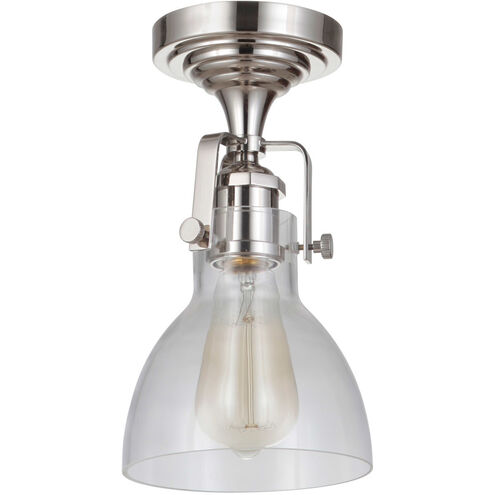 Gallery State House 1 Light 6 inch Polished Nickel Semi Flush Ceiling Light