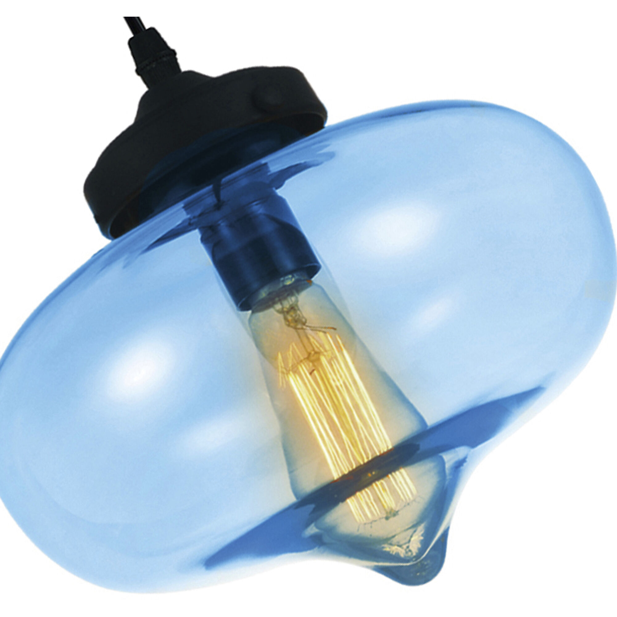 Glass 1 Light 11 inch Black Down Mini Pendant Ceiling Light