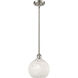 Ballston White Mouchette 1 Light 8 inch Brushed Satin Nickel Stem Hung Mini Pendant Ceiling Light