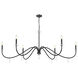 Toussant 6 Light 63 inch Matte Black Chandelier Ceiling Light