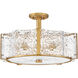 Florian 5 Light 20.25 inch Distressed Brass Semi-flush Mount Ceiling Light