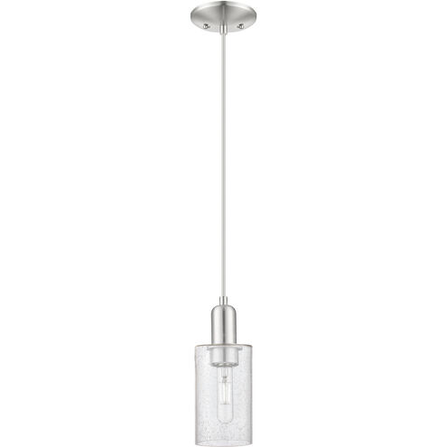 Arcadia Clymer 1 Light 4.88 inch Brushed Satin Nickel Mini Pendant Ceiling Light in Seedy