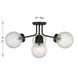 Coral 4 Light 27 inch Matte Black Semi-Flush Ceiling Light