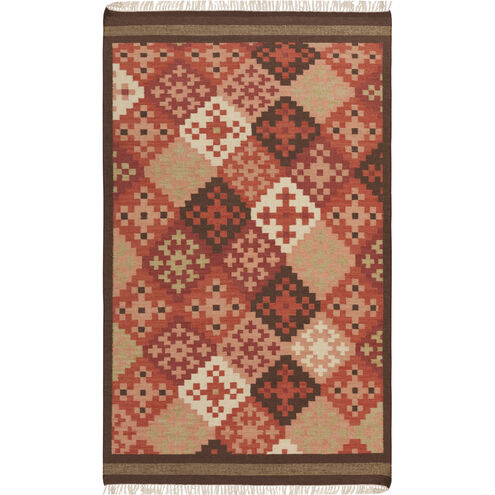 Jewel Tone II 132 X 96 inch Burnt Orange, Dark Brown, Butter, Tan, Rust Rug