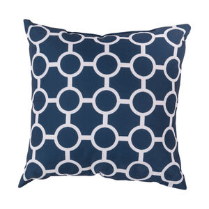Mobjack Bay 18 X 18 inch Navy and Off-White Outdoor Throw Pillow