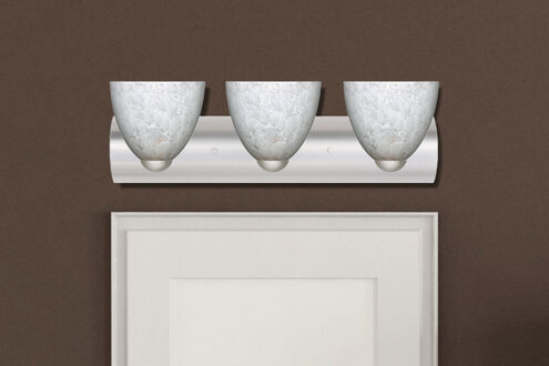 Sasha Ii 3 Light 22 inch Satin Nickel Vanity Lighting Wall Light in Incandescent, Carrera Glass