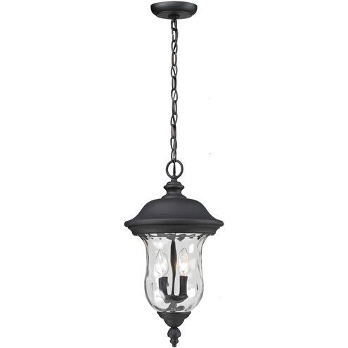 Armstrong 3 Light 12 inch Black Outdoor Chain Mount Ceiling Fixture