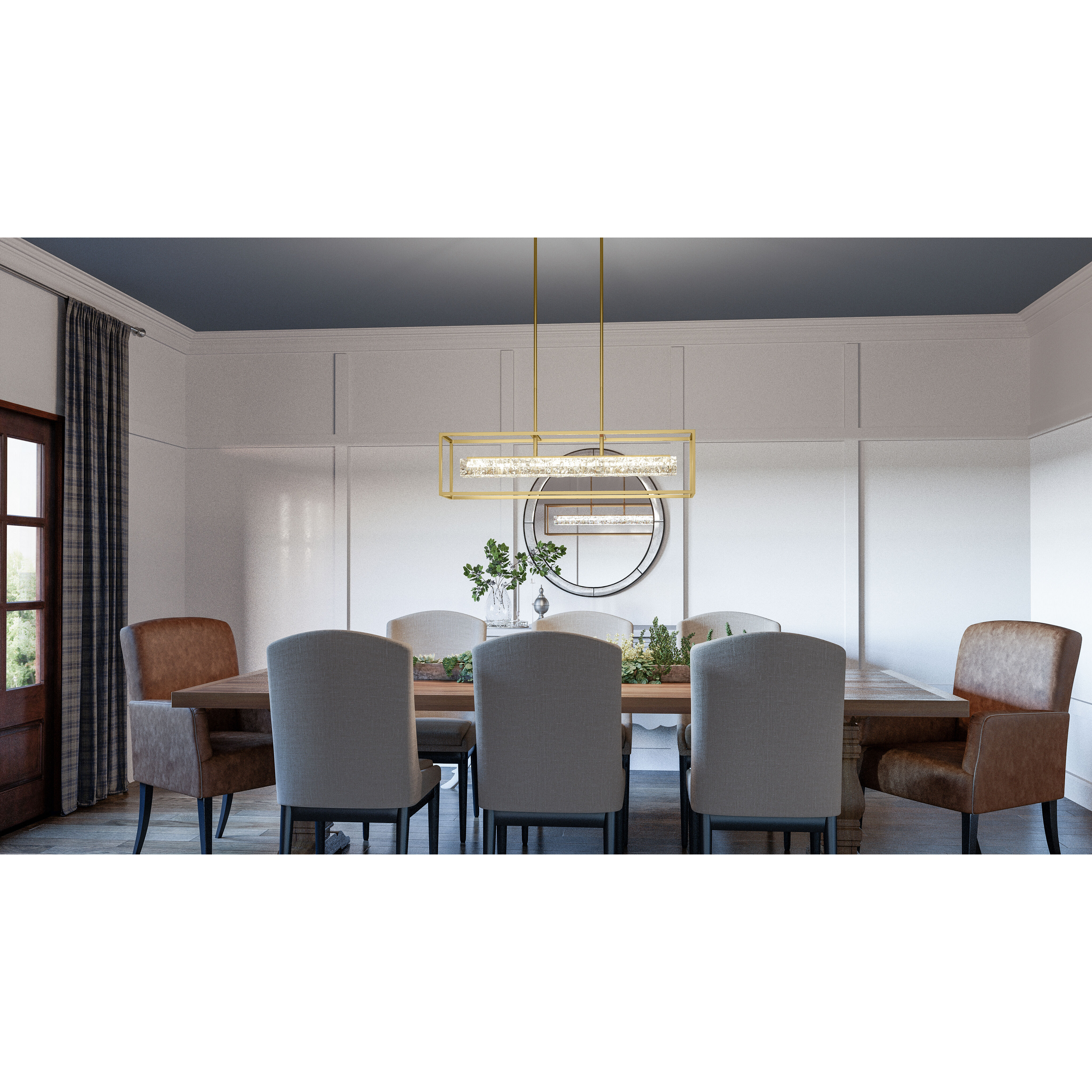 Dazzle LED 36 inch Soft Gold Linear Chandelier Ceiling Light