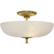 AERIN Pascal LED 14 inch Hand-Rubbed Antique Brass Bowl Semi-Flush Mount Ceiling Light