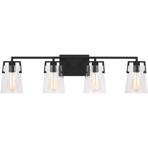 Drew & Jonathan Crofton 4 Light 33.38 inch Midnight Black Wall Bath Fixture Wall Light