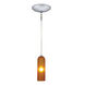 Envisage Vi 1 Light 3.5 inch Satin Nickel Mini Pendant Ceiling Light in Grooved Amber