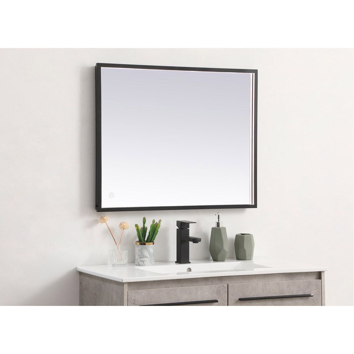 Pier 36 X 20 inch Black LED Mirror