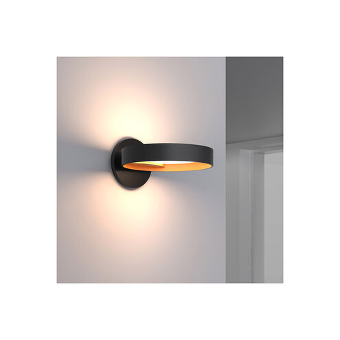 Light Guide Ring LED 8 inch Satin Black Wall Sconce Wall Light in Apricot