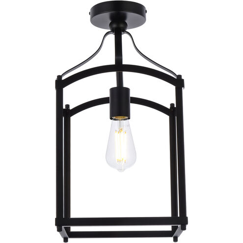 Janet 1 Light 10 inch Black Flush Mount Ceiling Light