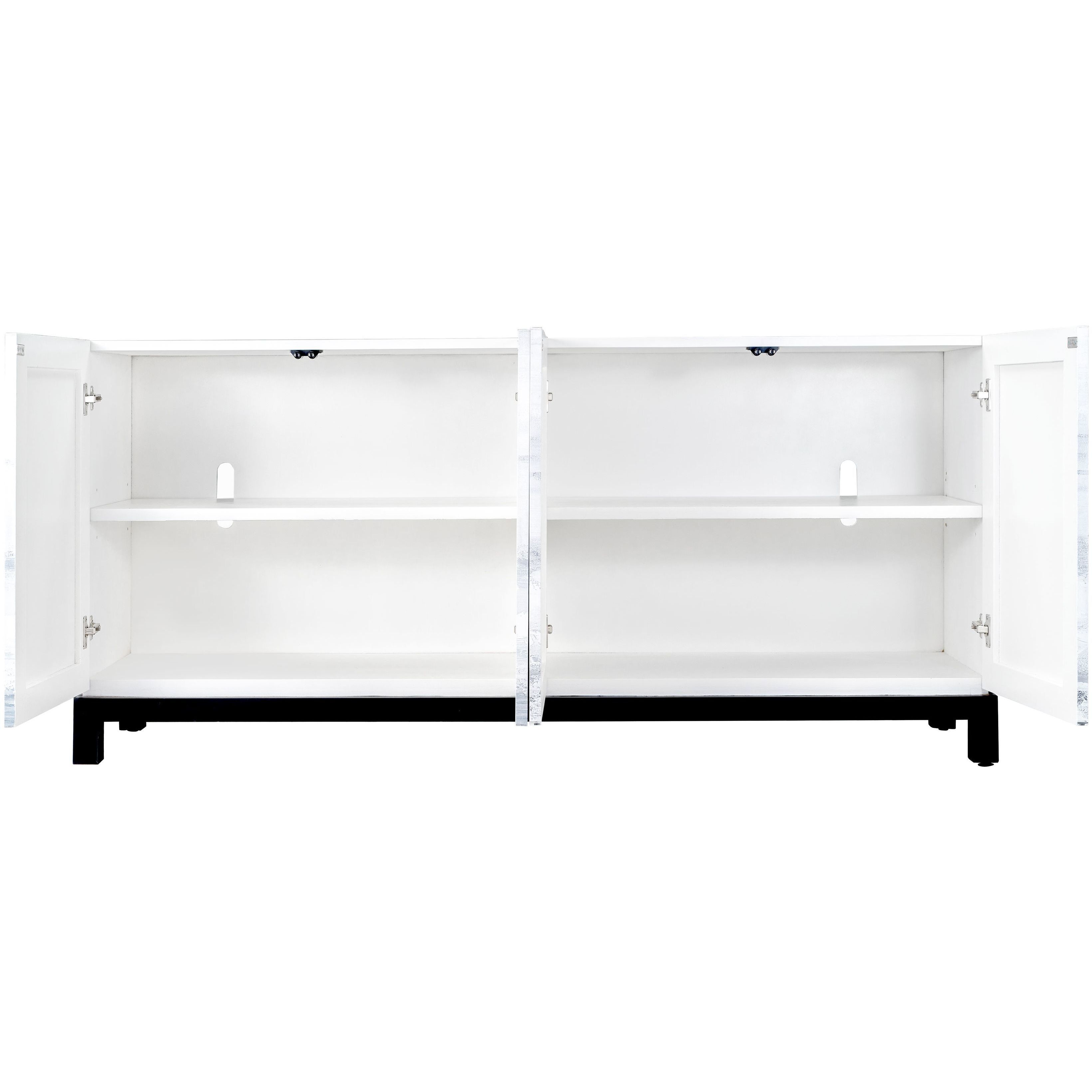 Torres White with Gray and Ebony Credenza