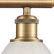 Ballston Brookfield LED 16 inch Brushed Brass Bath Vanity Light Wall Light in White Glass, Ballston