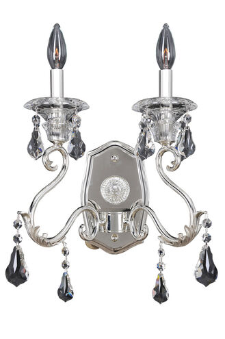 Haydn 2 Light 12 inch Silver Wall Bracket Wall Light in Firenze Clear