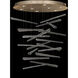 Elevate 8 Light 34 inch Gold Pendant Ceiling Light in Gold Leaf, Ebony Stardust Spires Studio Glass