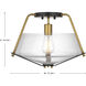 Starlight 1 Light 15.75 inch Matte Black and Natural Brass Semi Flush Mount Ceiling Light