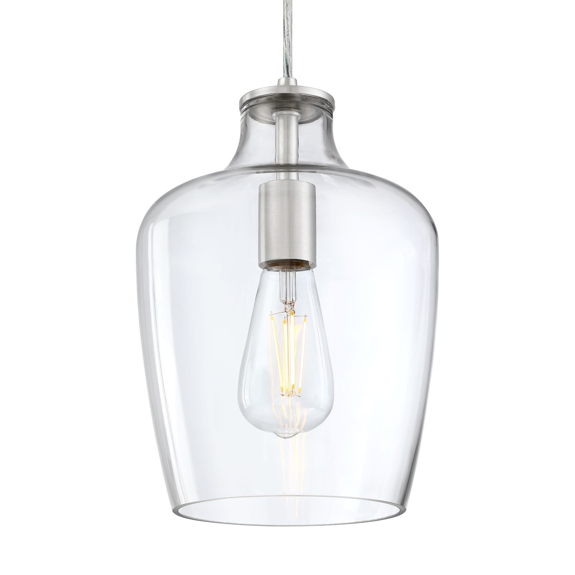 Milo 1 Light 8 inch Brushed Nickel Mini Pendant Ceiling Light