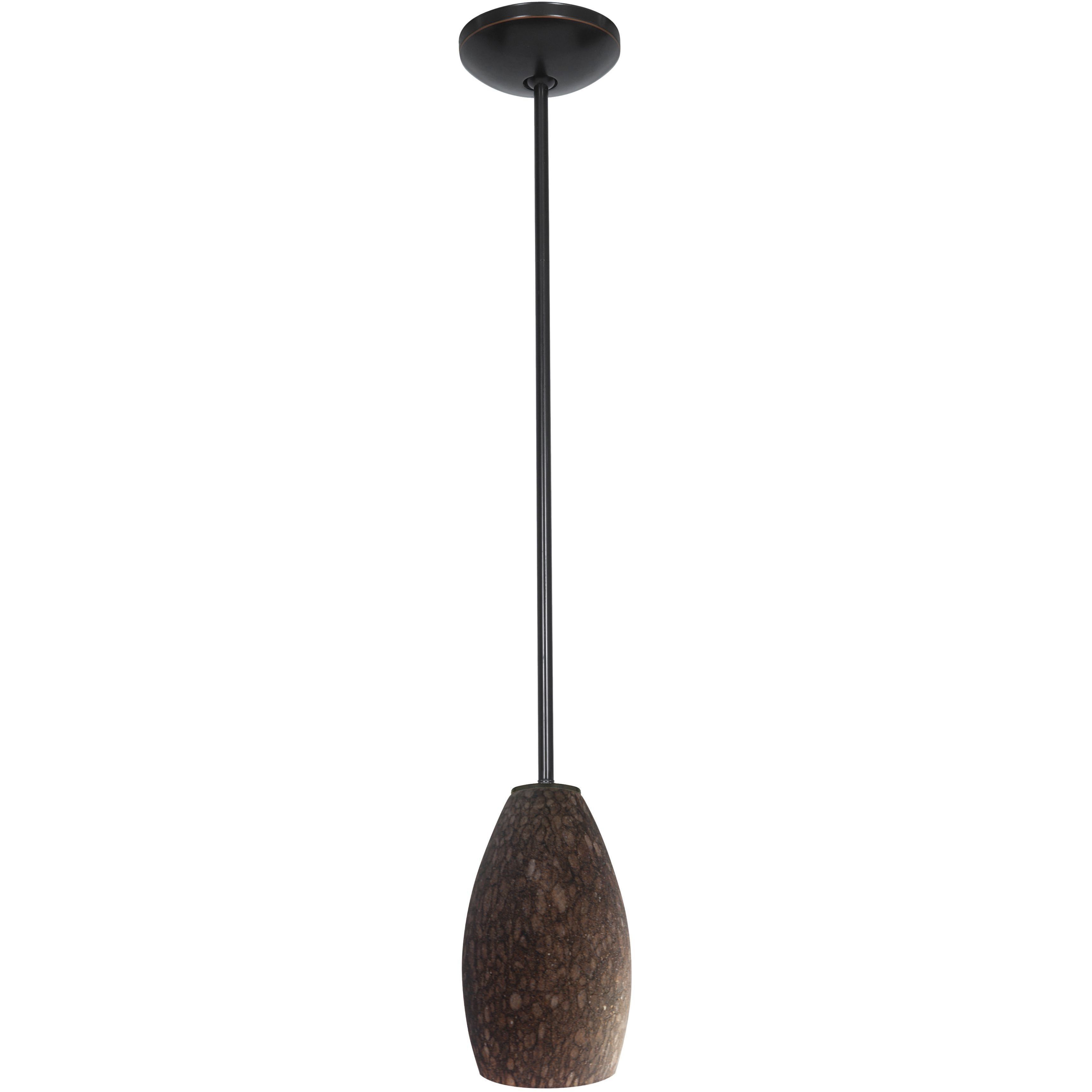 Champagne 1 Light 5 inch Oil Rubbed Bronze Pendant Ceiling Light in Brown Stone