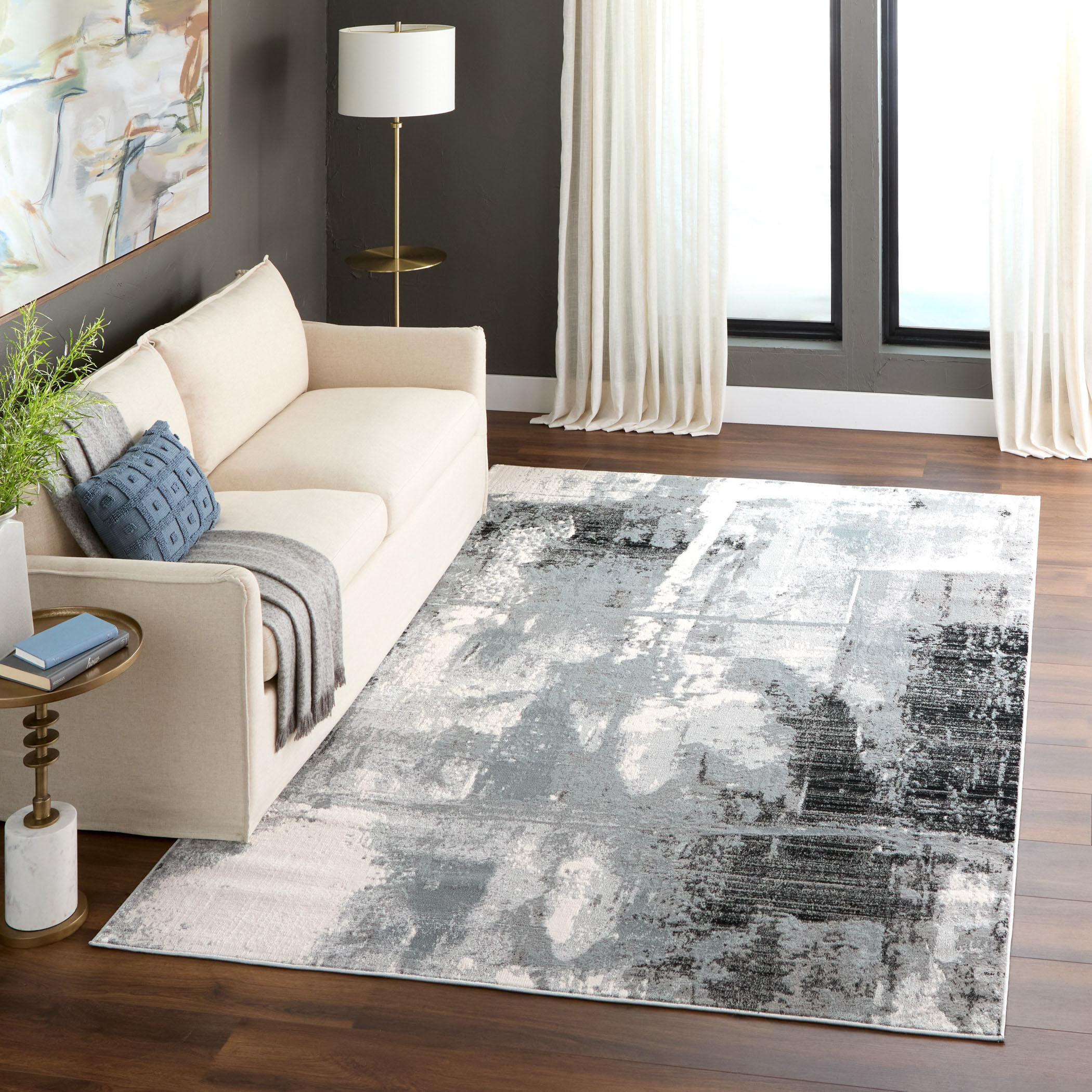 Artema 114 X 79 inch Grey Rug in 6 x 9