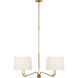 Thomas O'Brien Canto LED 40 inch Hand-Rubbed Antique Brass Four Arm Chandelier Ceiling Light, Large