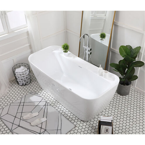 Harrieta Glossy White and Chrome Bathtub