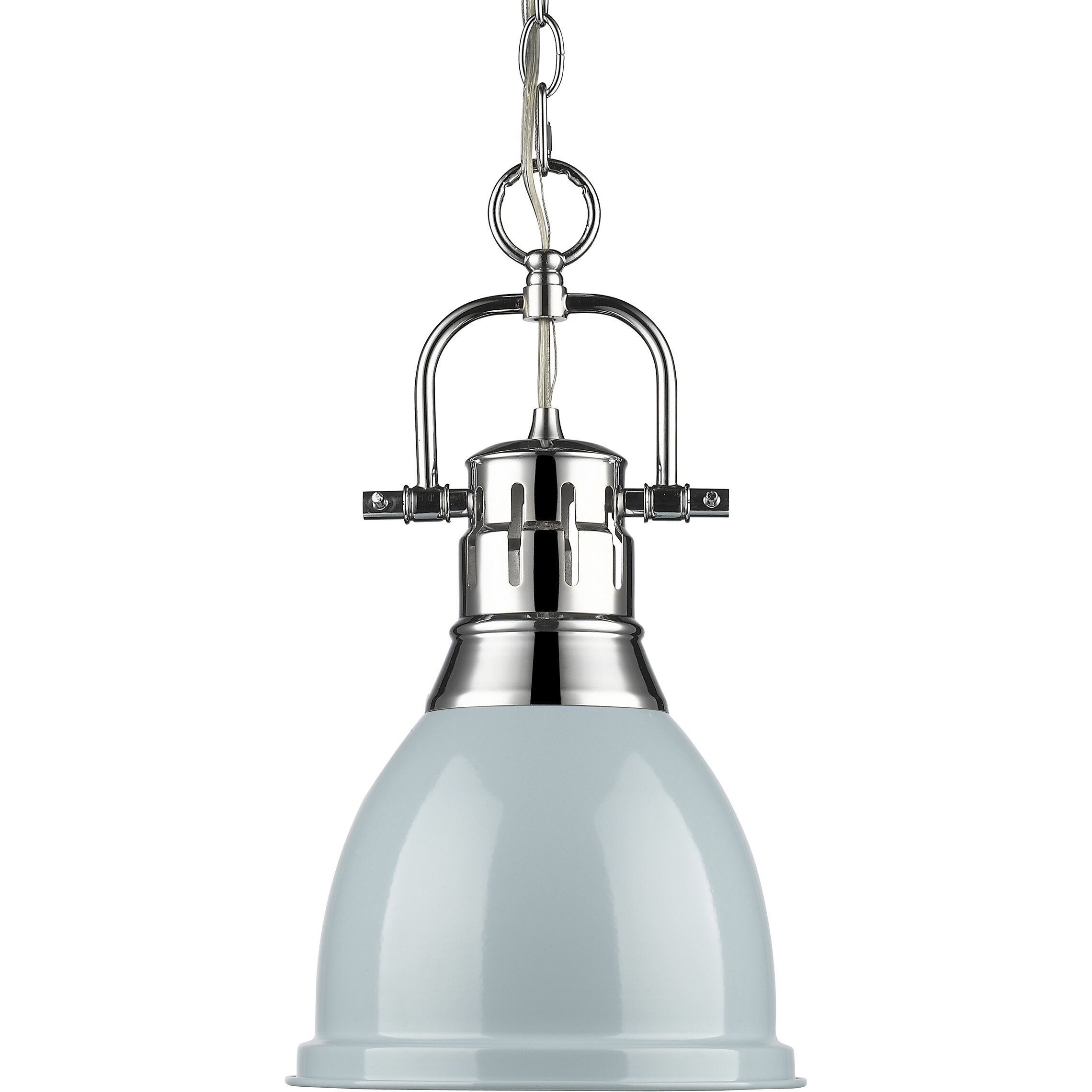 Yep Duncan 1 Light 8.88 inch Chrome Pendant Ceiling Light in Seafoam, Small