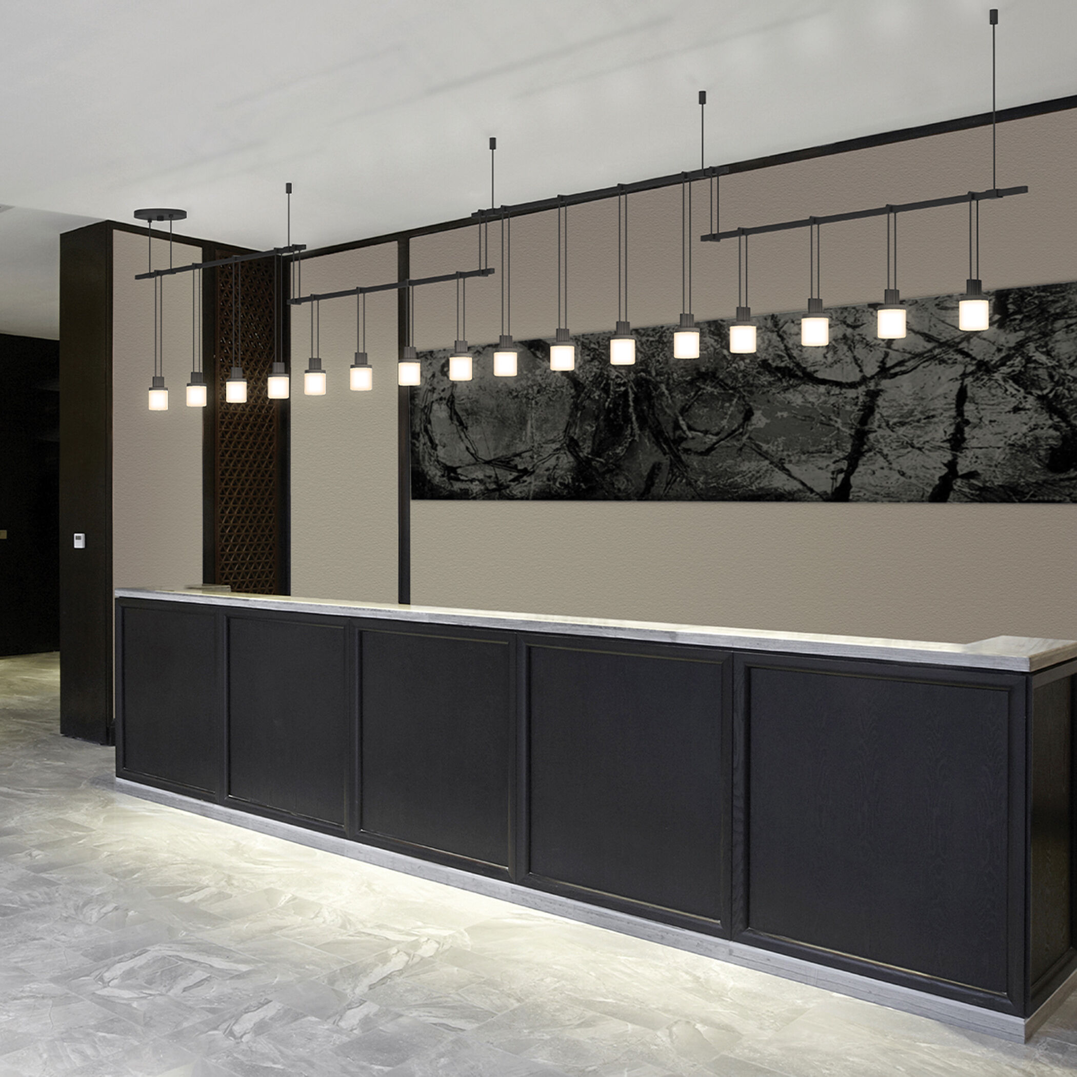 Suspenders LED 136 inch Satin Black Pendant Ceiling Light