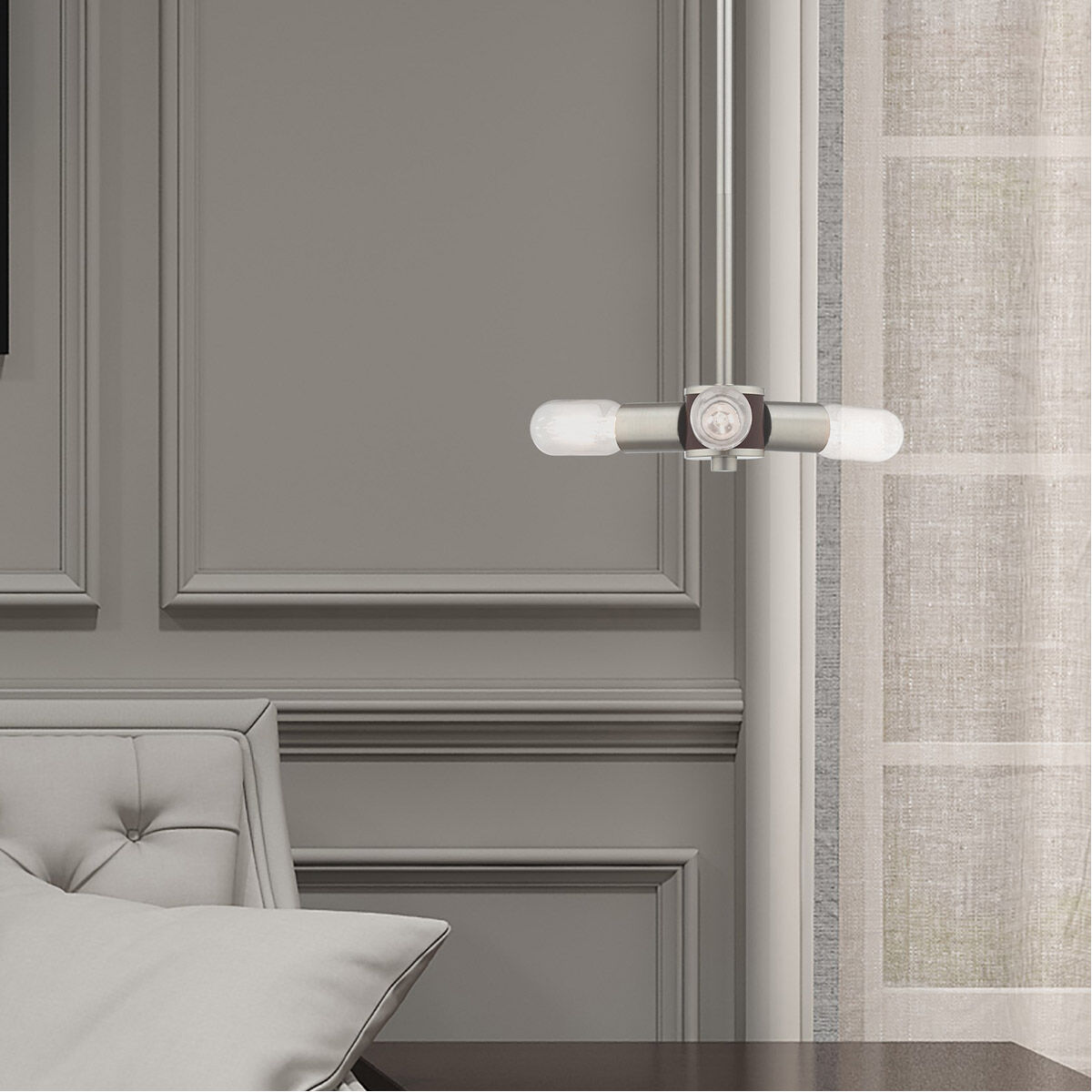 Copenhagen 3 Light 13 inch Brushed Nickel Mini Chandelier Ceiling Light