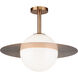 Saturn 1 Light 20 inch Aged Gold Brass and Opal Flush Mount Ceiling Light in Aged Gold Brass and Opal Glass