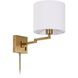 Dainolite 15 inch 60.00 watt Aged Brass Swing Arm Wall Sconce Wall Light