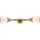 Franklin Restoration Small Bell 2 Light 16 inch Brushed Brass Bath Vanity Light Wall Light in Matte White Glass, Franklin Restoration