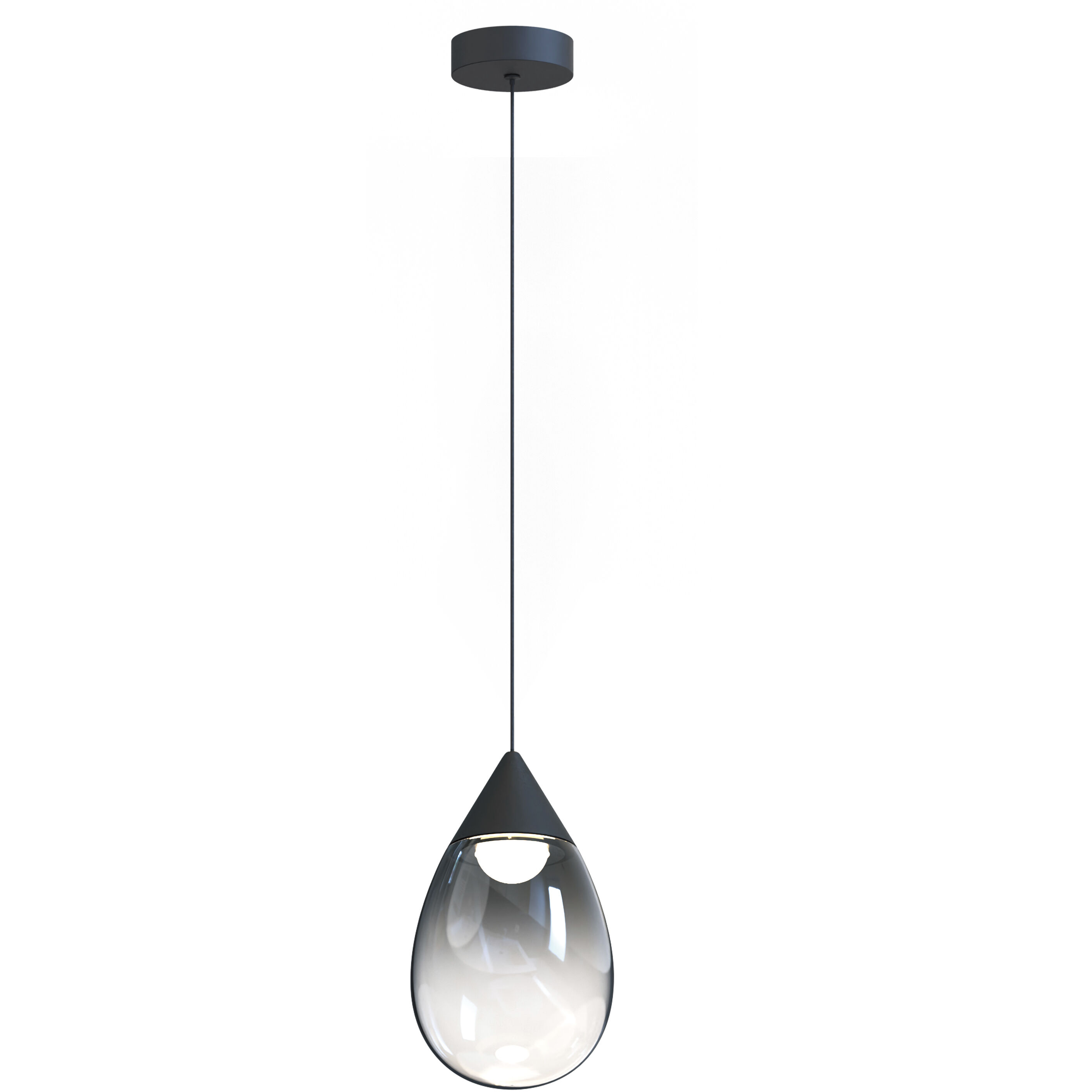 Dewdrop LED 7.75 inch Black Single Pendant Ceiling Light