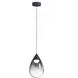 Dewdrop LED 7.75 inch Black Single Pendant Ceiling Light