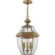 Monterey 3 Light 13 inch Antique Brass Outdoor Pendant Lantern