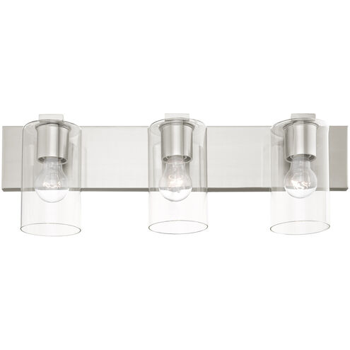 Zurich 3 Light 24 inch Brushed Nickel Vanity Sconce Wall Light
